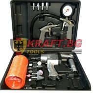 Пневматичен гайковерт + инструменти KRAFT - 27 части в куфар