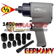 Пневматичен гайковерт 1/2" 1400 Nm с вложки - KrafT Welle