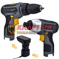 Професионален винтоверт и бормашина 18V KrafT + Метална кутия