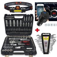 Куфар с инструменти KrafT Royal 108 + Ключове WMC + Челник + FM Трансмитер