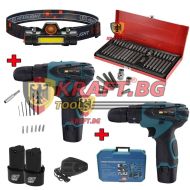 2 броя  Винтоверти 18V + Накрайници + Челник