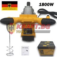 Бъркалка за бетон - Строителен миксер за бои и разтвори 1800W KrafT