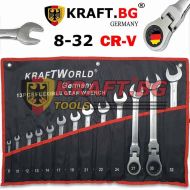Звездогаечни тресчотни ключове от 8-32мм KRAFT - Чупещи