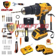 Ударен Винтоверт KRAFT 36V + 111 части + 2 батерии + Зарядно + LED Фенер