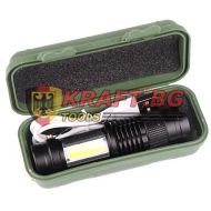 Компактен Акумулаторен LED Фенер с USB кабел в Кутия