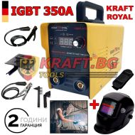 Инверторен Електрожен IGBT 350A KrafT RoyaL + Заваръчен Шлем