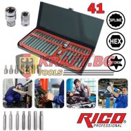 Еврейски Звезди RICO Professional Торкс 41 части - Хром Ванадиум - Накрайници