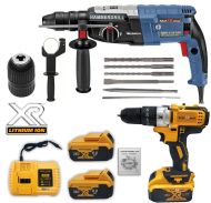 Къртач/Перфоратор 1600w + Ударен Винтоверт 36V + 2 батерии + Зарядно - KrafT