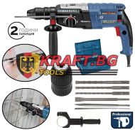 Къртач/Перфоратор 1600w + Ударен Винтоверт 36V + 2 батерии + Зарядно - KrafT
