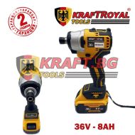 Безчеткови Акумулаторни Винтоверт и Гайковерт 36V-8Ah KraftRoyal + Подаръци