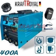 Комбиниран инверторен телоподаващ апарат MIG / MAG / MMA за заваряване без газ 400А KraftRoyal