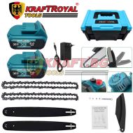 Резачка за Клони Kraf Royal 36V 8Ah с Автоматично Омасляване, Две Батерии и Две Вериги