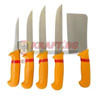Комплект професионални месарски ножове и сатър , 5 броя STAHLMAYER Exclusive  + подарък