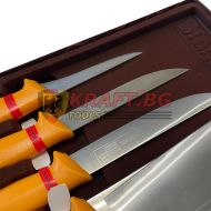 Комплект професионални месарски ножове и сатър , 5 броя STAHLMAYER Exclusive  + подарък