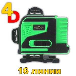 Лазерен нивелир 4D 16 линии зелен – професионален самонивелиращ нивелир с 2 батерии и дистанционно
