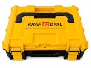 Комплект 4 в 1 KraftRoyal 36V – Перфоратор SDS+, Ъглошлайф 125 мм, Гайковерт 850Nm и Винтоверт с 3 Батерии 8Ah в Куфар
