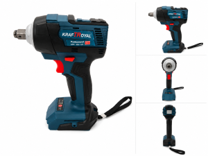 Комплект 4 в 1 Kraft Royal 36V 8Ah – Перфоратор, Ъглошлайф 125 мм, Гайковерт 850Nm и Ударен Винтоверт с 3 Батерии и Куфар